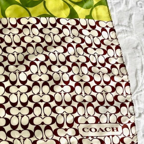 Coach Multicolor Patchwork Silk Scarf 21 x 21 - Picture 4 of 5